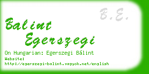 balint egerszegi business card