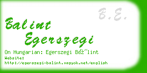 balint egerszegi business card